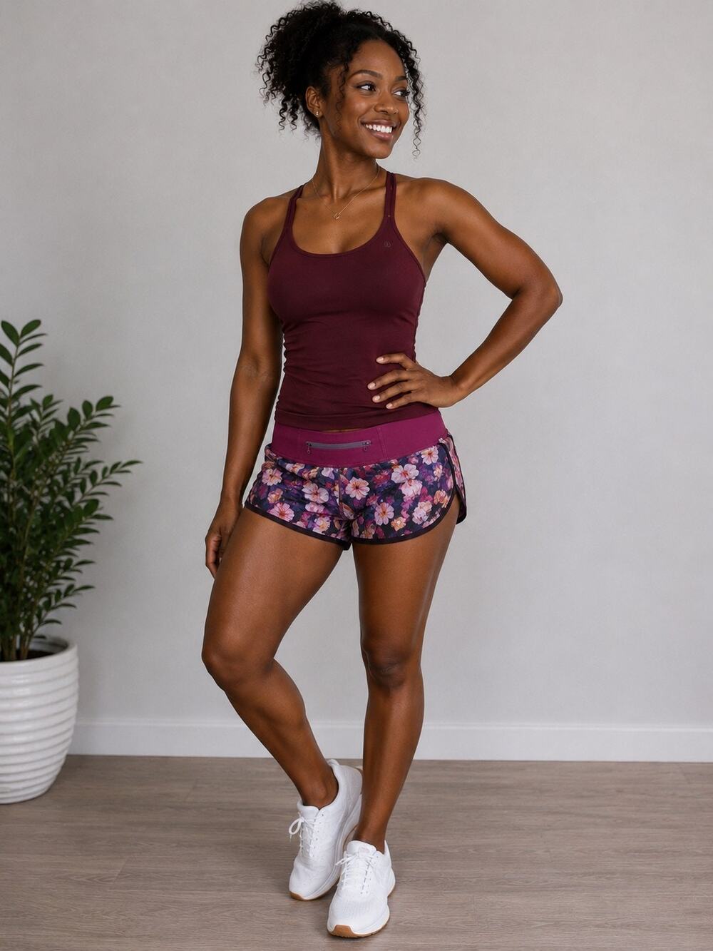 Lululemon Burgundy Racerback Tank Top Size 8 Built in Bra Yoga